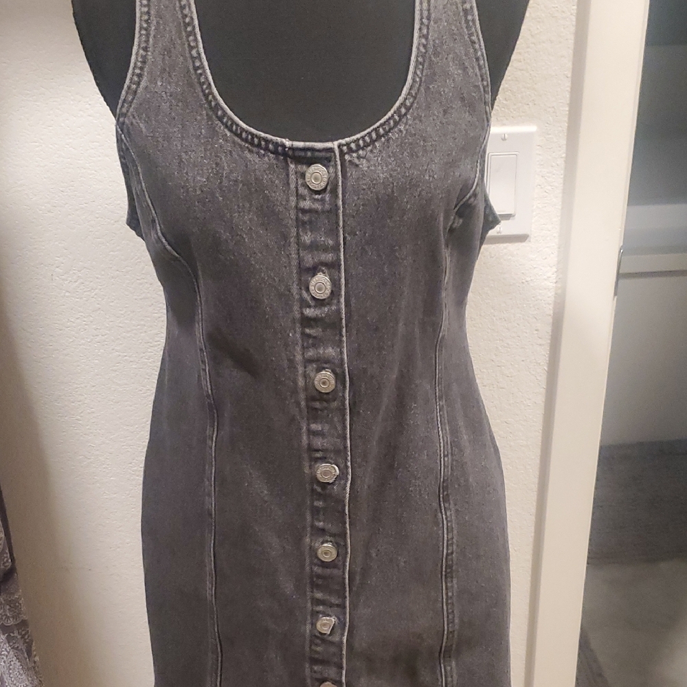 Levi's Black Denim Button-Down Dress
